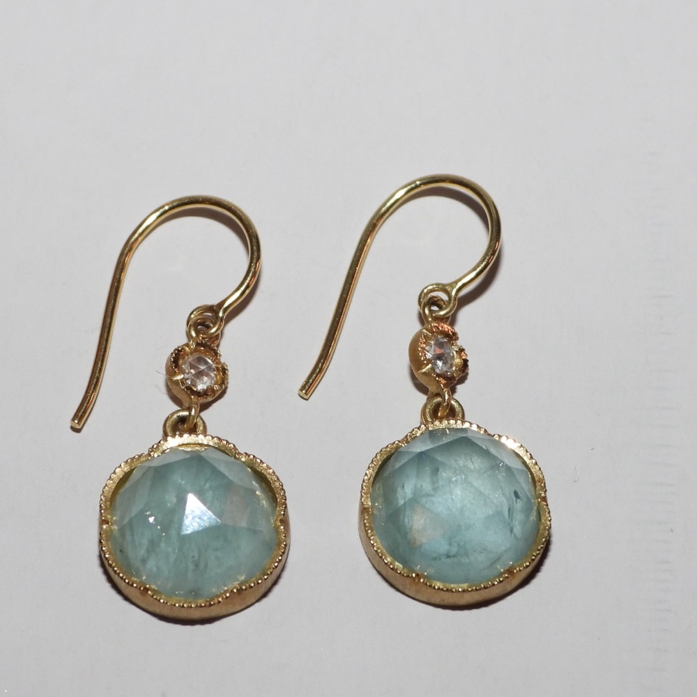 Irene Neuwirth Irene Neuwirth 18k Yellow Gold Earrings Aquamarine and Diamonds